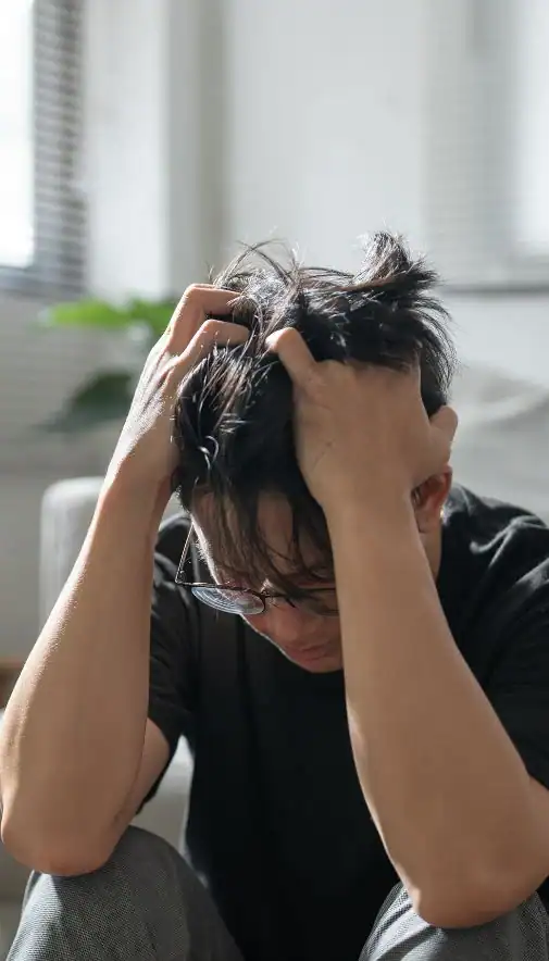 Image of upset man because of erectile dysfunction symptoms Southampton