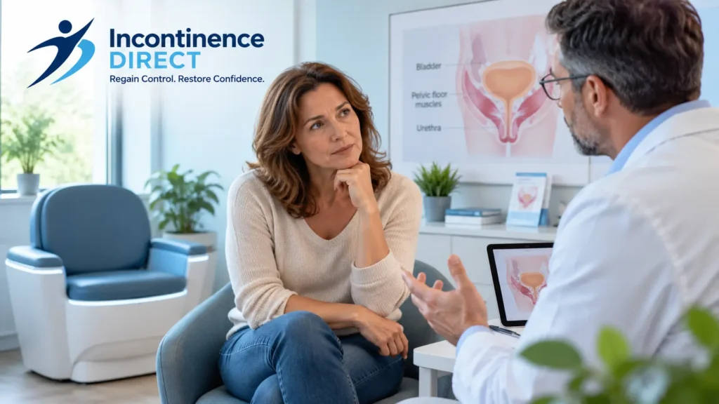Pelvic Health Consultation in a Modern Clinic incontinence direct {name}
