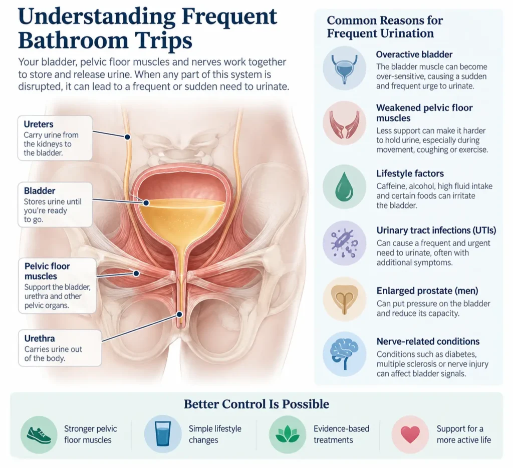 urinary incontinence symptoms and treatment options guide detailed infographics by incontinence direct Southampton